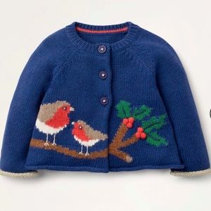 Baby Boden Robin Knitted Cardigan - Starboard Blue